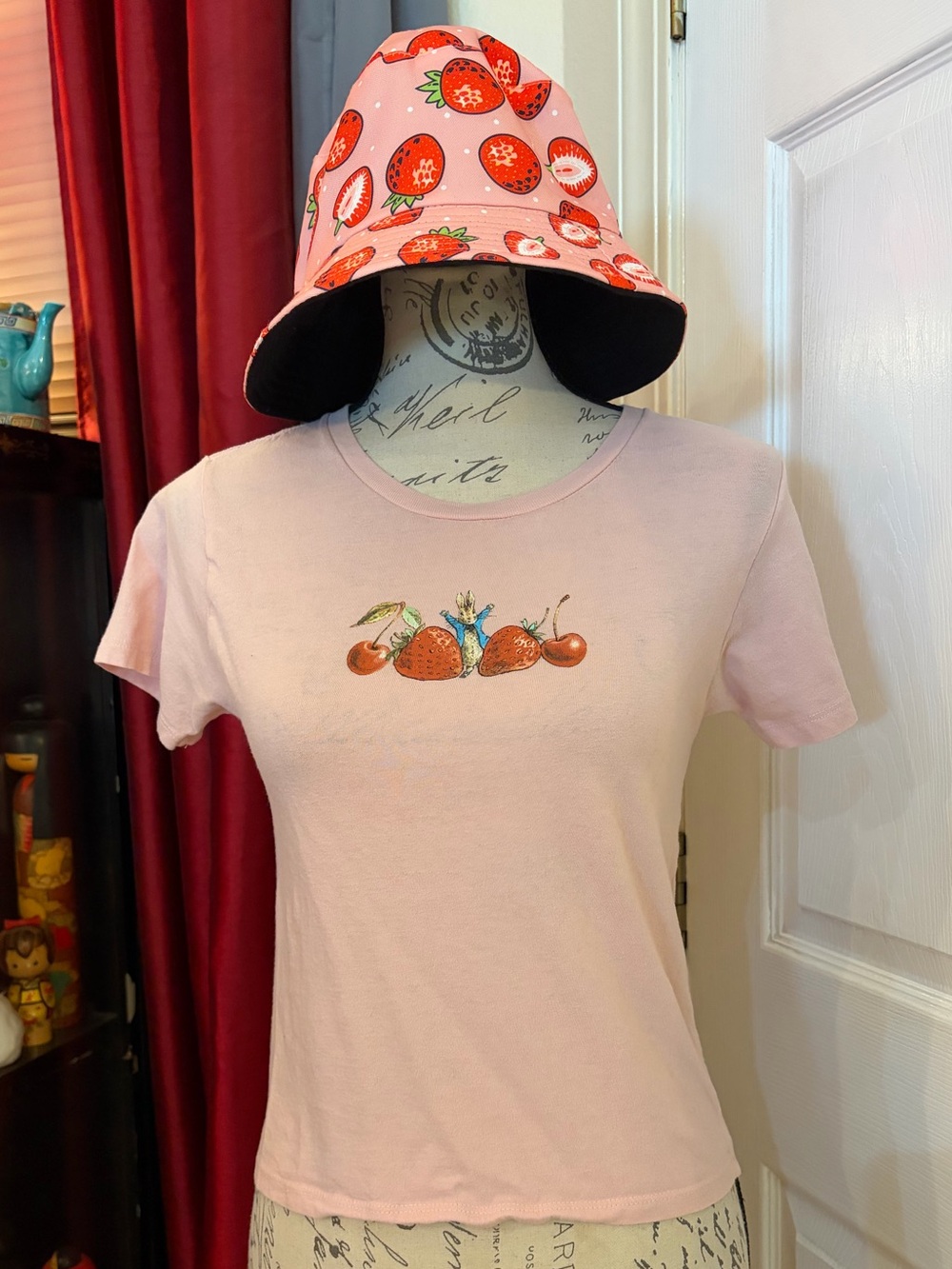 Official World of Beatrix Potter Peter Rabbit  & Berries Graphic Baby Doll Tee